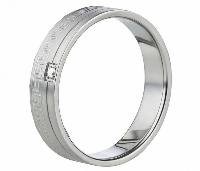 Preview: Damenring Edelstahl mit Muster AB830